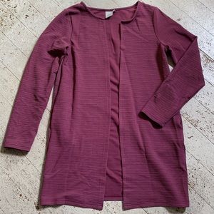 Ichi dark mauve ribbed duster